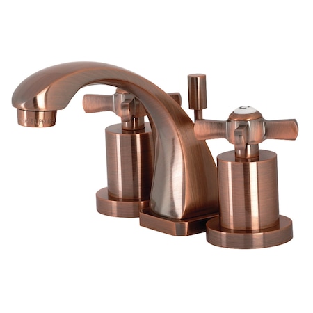 Kingston Brass KS494ZXAC Millennium 8" Widespread Bathroom Faucet, Antique Copper KS494ZXAC